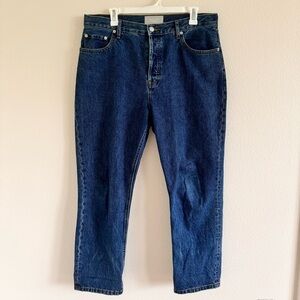 Everlane The 90s Cheeky Jean 31 crop medium dark denim blue 100% organic cotton